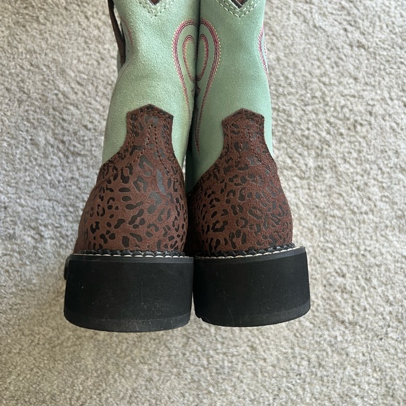 Ariat Women’s Size 6.5 Fatbaby Brown Leopard Western Cowgirl Boots WORE 1X - Picture 3 of 7